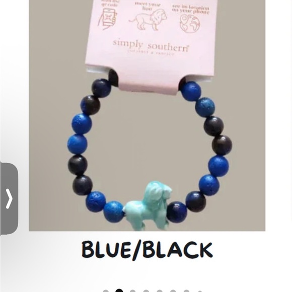 Simply Southern Lion Bracelet with Blue and Black Beads - Picture 1 of 2